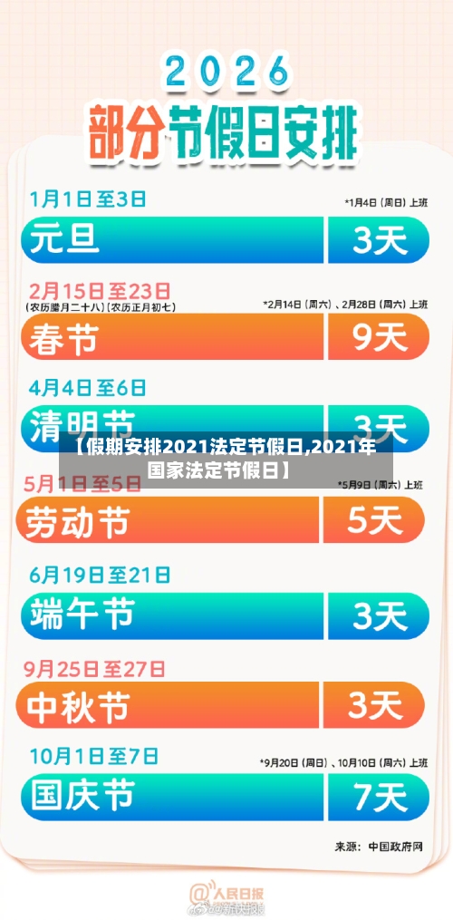 【假期安排2021法定节假日,2021年国家法定节假日】