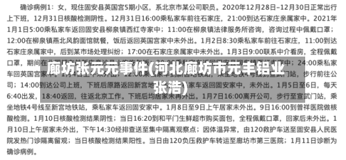 廊坊张元元事件(河北廊坊市元丰铝业张浩)