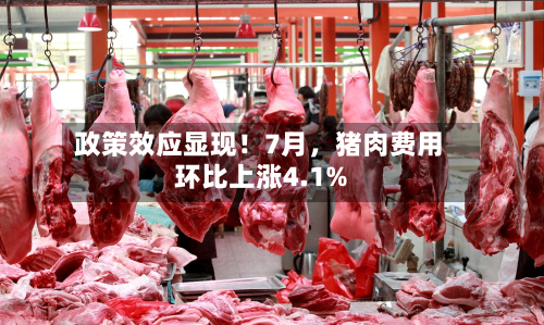 政策效应显现！7月，猪肉费用环比上涨4.1%