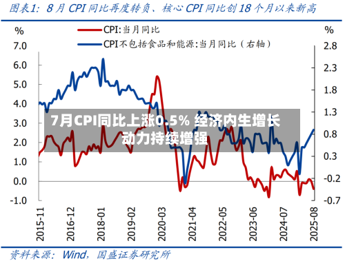 7月CPI同比上涨0.5% 经济内生增长动力持续增强