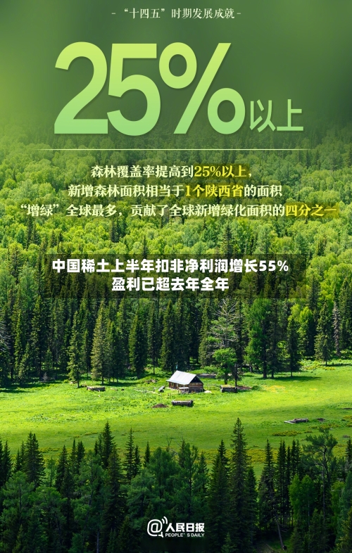 中国稀土上半年扣非净利润增长55% 盈利已超去年全年