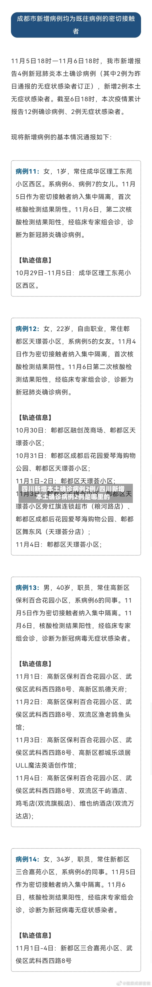四川新增本土确诊病例2例/四川新增本土确诊病例2例是哪里的