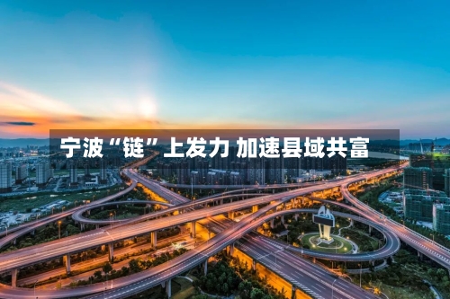 宁波“链”上发力 加速县域共富-第3张图片