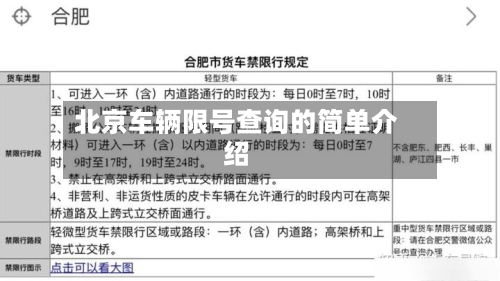 北京车辆限号查询的简单介绍-第2张图片