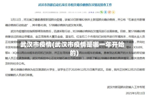 武汉市疫情(武汉市疫情是哪一年开始的)-第3张图片