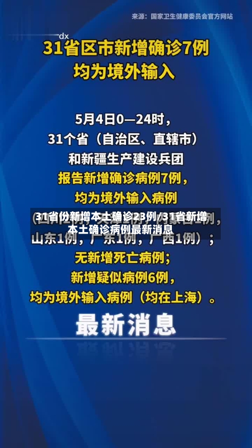 31省份新增本土确诊23例/31省新增本土确诊病例最新消息