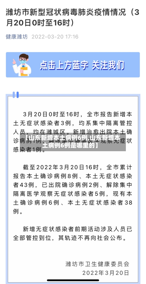 【山东新增本土病例6例,山东新增本土病例6例是哪里的】-第2张图片