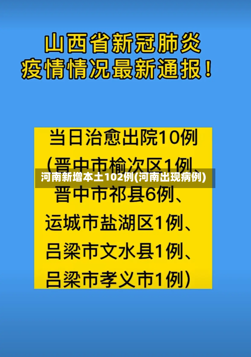 河南新增本土102例(河南出现病例)