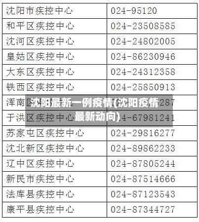沈阳最新一例疫情(沈阳疫情最新动向)