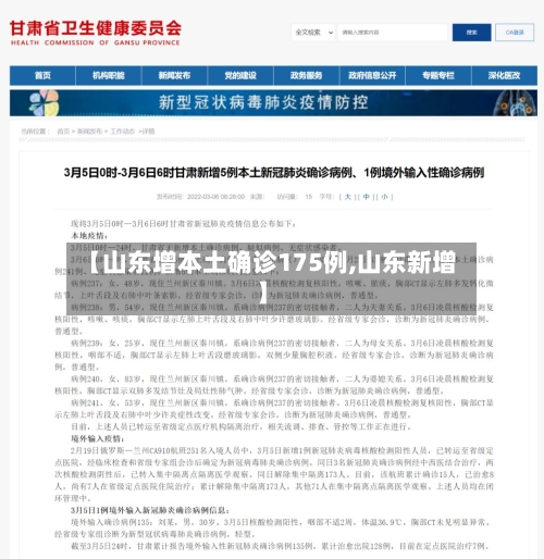 【山东增本土确诊175例,山东新增】-第2张图片