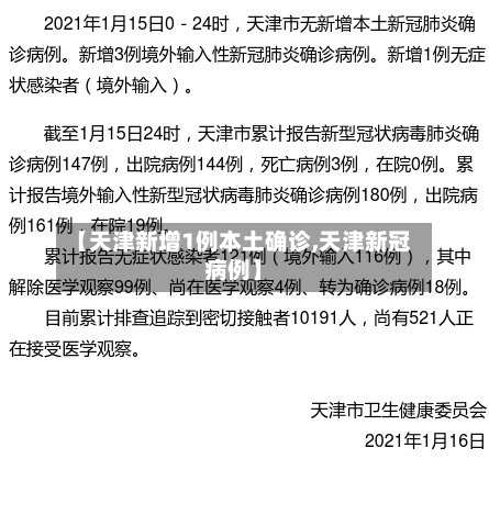 【天津新增1例本土确诊,天津新冠病例】-第3张图片