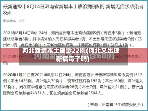 河北新增本土确诊22例(河北又出现新病毒了吗)