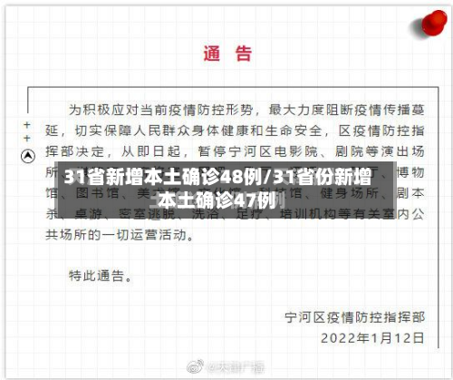 31省新增本土确诊48例/31省份新增本土确诊47例