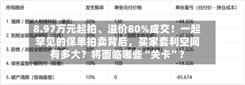 8.97万元起拍	、溢价80%成交！一起罕见的保单拍卖背后	，买家套利空间有多大？将面临哪些“关卡”？-第3张图片