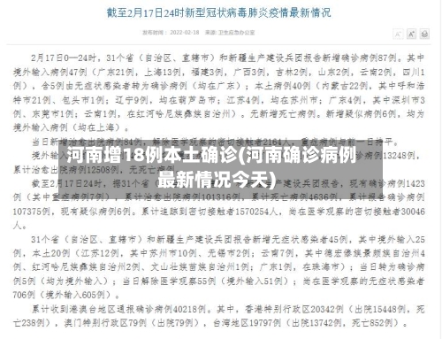 河南增18例本土确诊(河南确诊病例最新情况今天)-第3张图片