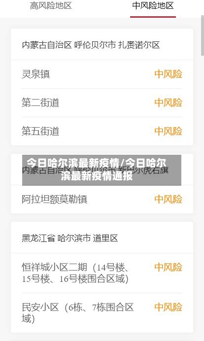 今日哈尔滨最新疫情/今日哈尔滨最新疫情通报