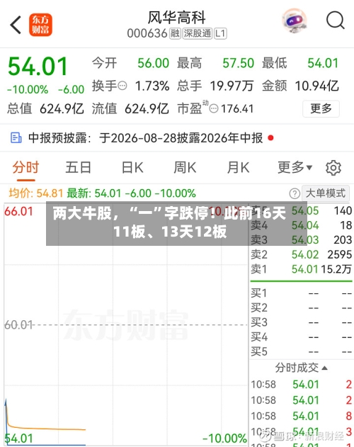 两大牛股，“一”字跌停！此前16天11板、13天12板-第3张图片
