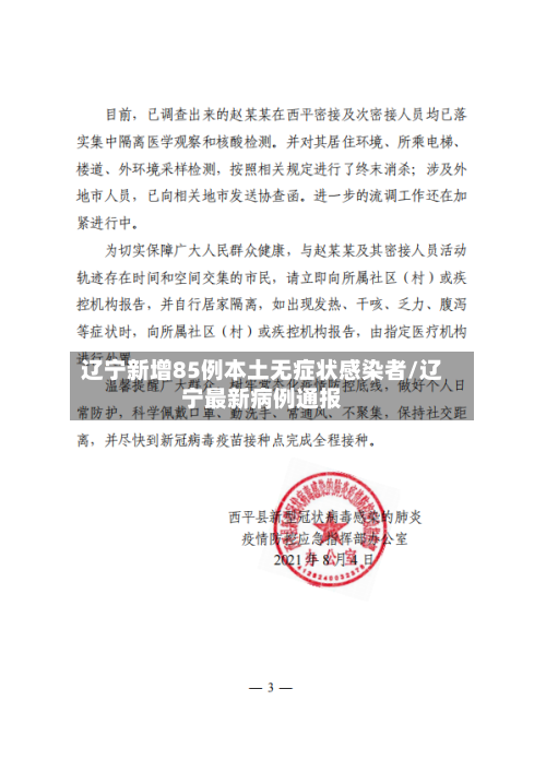 辽宁新增85例本土无症状感染者/辽宁最新病例通报-第2张图片