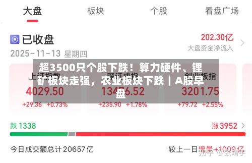 超3500只个股下跌！算力硬件、锂矿板块走强，农业板块下跌｜A股早盘
