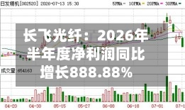 长飞光纤：2026年半年度净利润同比增长888.88%