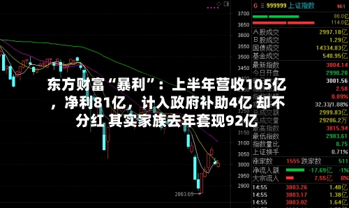 东方财富“暴利”：上半年营收105亿	，净利81亿，计入政府补助4亿 却不分红 其实家族去年套现92亿-第3张图片