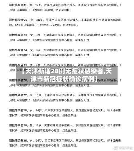 【天津新增28例无症状感染者,天津市新冠症状确诊病例】