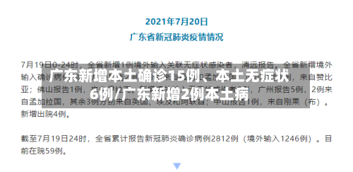 广东新增本土确诊15例、本土无症状6例/广东新增2例本土病-第2张图片