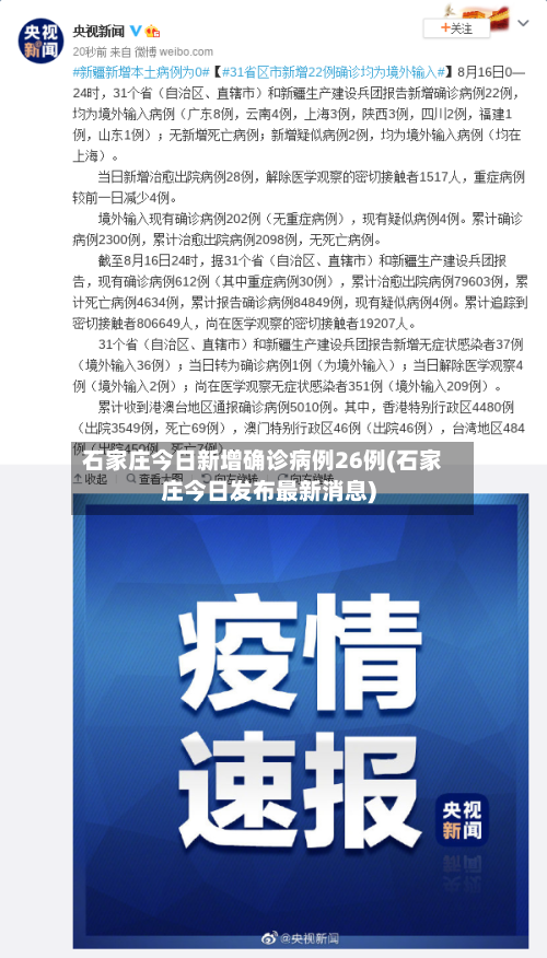 石家庄今日新增确诊病例26例(石家庄今日发布最新消息)