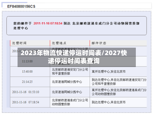 2023年物流快递停运时间表/2027快递停运时间表查询-第3张图片