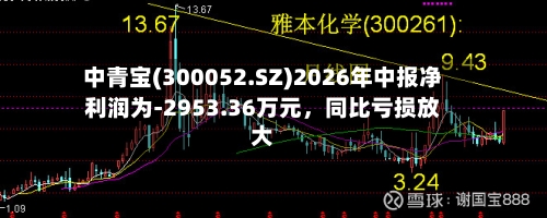 中青宝(300052.SZ)2026年中报净利润为-2953.36万元	，同比亏损放大-第2张图片