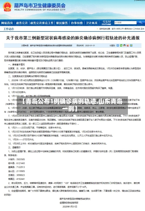 【青岛公布1例确诊病例轨迹,山东青岛一例】-第3张图片
