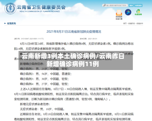 云南新增3例本土确诊病例/云南昨日新增确诊病例11例-第2张图片