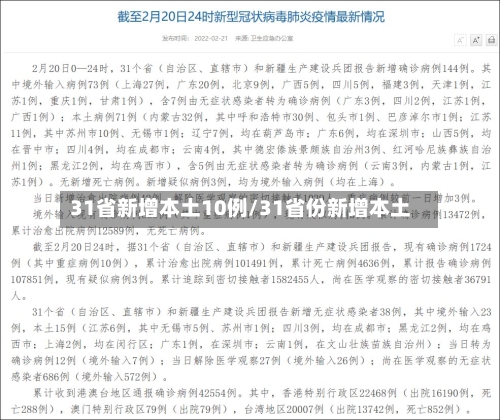 31省新增本土10例/31省份新增本土-第2张图片