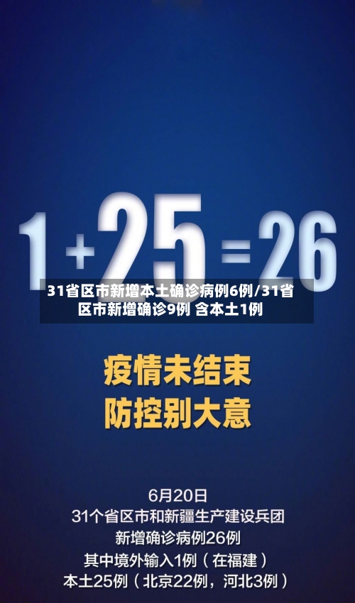 31省区市新增本土确诊病例6例/31省区市新增确诊9例 含本土1例