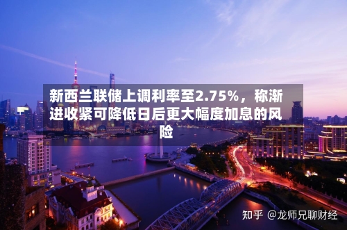 新西兰联储上调利率至2.75%，称渐进收紧可降低日后更大幅度加息的风险-第2张图片