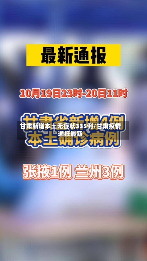 甘肃新增本土无症状335例/甘肃疫情通报最新-第2张图片