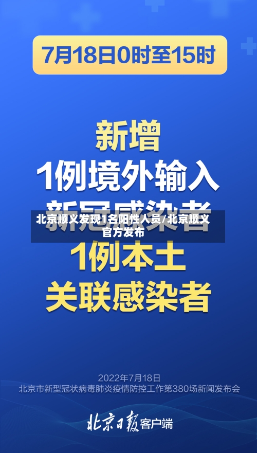 北京顺义发现1名阳性人员/北京顺义官方发布